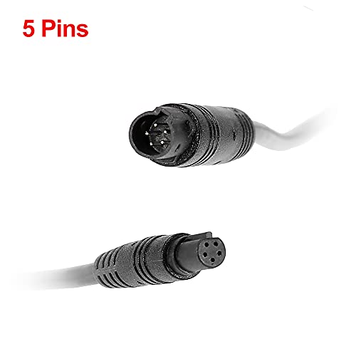 Image of X AUTOHAUX 5 Pin 4m 13ft Backup Camera Extension Cable Dash Camera Cord Wires Car Rear View Camera