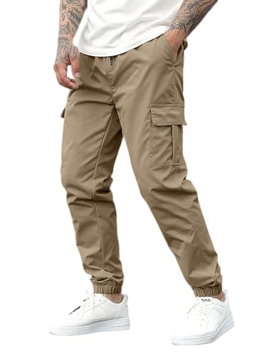 IndoPrimo Pantalones cargo para hombre || Pantalones cargo para hombre || Pantalones cargo de algodón || Cargos para hombre, Crema, XXL