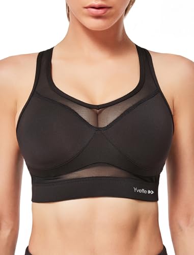 Yvette Sport BH Starker Halt Mesh Ringerrücken Große Brüste Ohne Bügel Gepolstert...