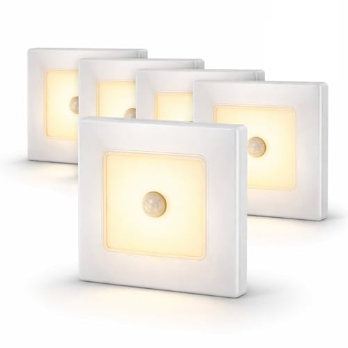 ADAKAT 5er Pack, LED Stufenleuchte, Bewegungsmelder, warmweiß 3000K