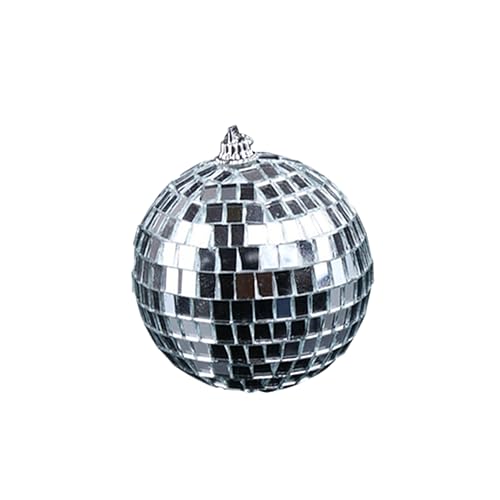 Bola espejada plateada Zerodeko, 1 unidad, decoración colgante para fiestas, bodas, árboles de Navidad y festivales de baile, para discotecas y pubs miniatura 1
