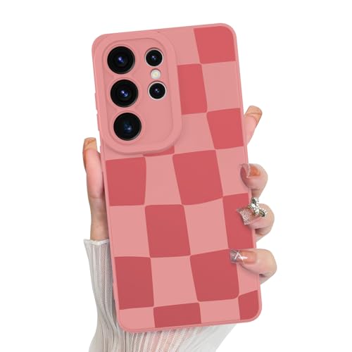 KANGHAR Compatible with Samsung Galaxy S26 Ultra Case Checkered -Pink