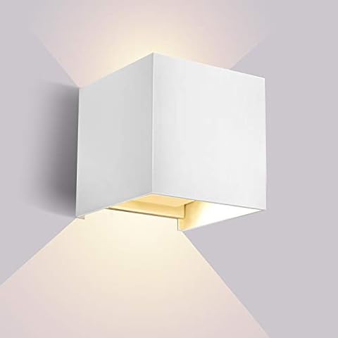 Lightess 10W LED Wandleuchte Innen Aussen Weiss 120° Cover