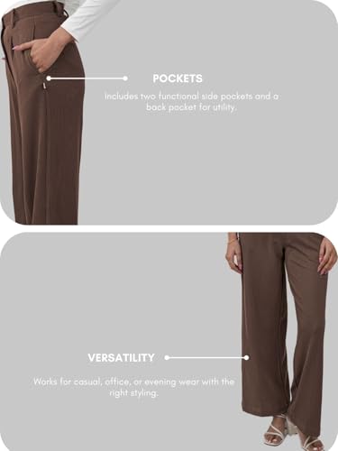 Image of GRECIILOOKS Trousers for Woman | Womens High Rise High Waist Flared Korean Style | Formal Pant for Women Office Wear| Track Pants for Womans Elegant for College & Events (Available in Plus Size)