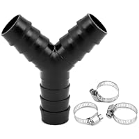 QWORK® 2-Wege Y-Verteiler, Waschmaschine Abfluss Adapter mit 3 Schlauchschellen