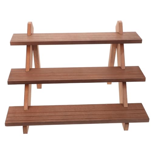 IWOWHERO Supporto per Piante Legno Espositore Multi Vasi Organizer da Tavolo per Piante e Fiori Design Stile Rustico Legno Naturale
