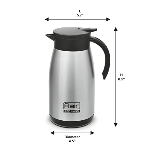 Image of Flair Cafe Vacuum Insulated Steel Kettle 1000 ML (Silver)