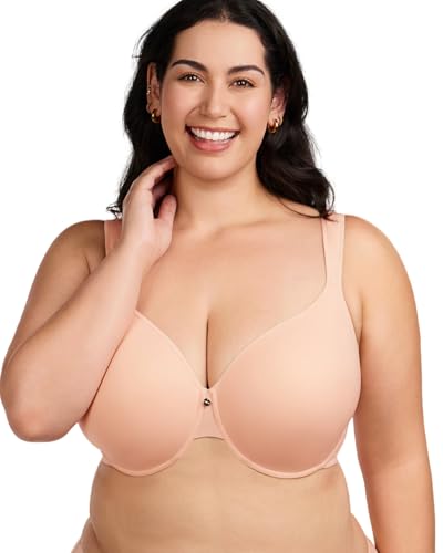 HSIA Women's Full Coverage Bra, Plus Size Tshirt Bra Back Smoothing Bra with Supportive Underwire Minimizer Padded Bra - Image 3