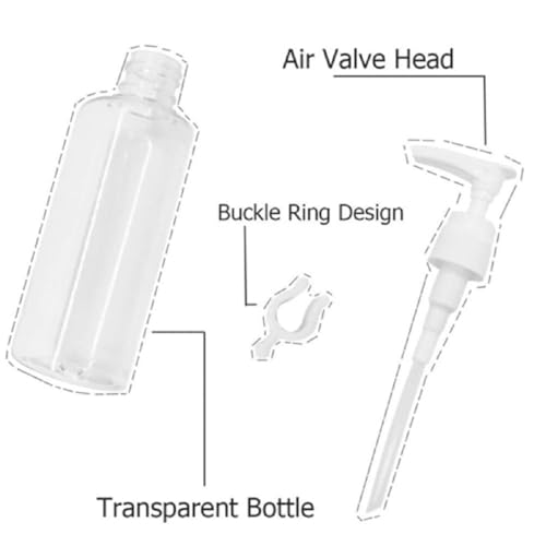 Kunststoff Pumpflasche,Transparente Airless Pumpflasche,Spenderflasche Kunststoff 6PC Transparente Reise Flaschen 100ml Seifenspender mit 2 Trichter für Kosmetische Lotion für Reisen