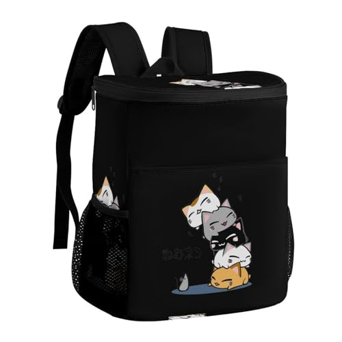 猫 ねむねつ 可愛い クーラー バックパック 保冷リュック 大容量 クーラーボックス 保冷リュック 冷蔵庫バッグ 保温 釣り キャンプ クーラーボックス クーラーバッグ