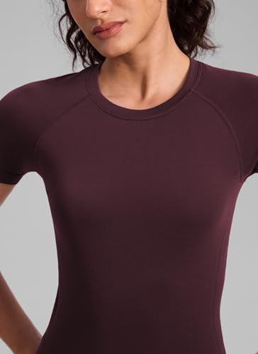 Image of CRZ YOGA Seamless T-Shirt Hip Length | Training, Chafe-Free, Slim Fit, Raglan Sleeves, Mesh Vents, Workout, Short Sleeve Tops for Women