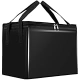 PVTKテイクアウト専用保温宅配バッグ 商用作業 ライダー装備 車載 強化防水 キャンプ対応 配達用 フード配達 保温 保冷 多用途 耐久性 (23リットルファスナーケース+インナースタンド（スナップなし、手持ち）,1)