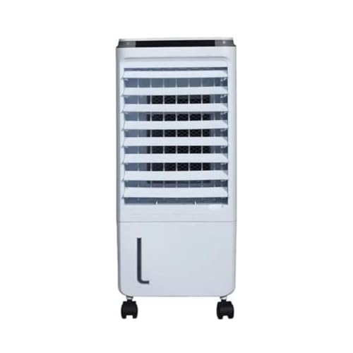 Design Portatile e Compatto: Dotato di 4 ruote per una facile movimentazione, questo raffrescatore dalle dimensioni di 23,5x26x57 cm è perfetto per spostarsi tra le stanze senza difficoltà, senza necessità di tubi o installazioni fisse.