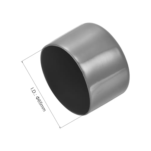 Image of uxcell 2pcs Rubber End Caps 65mm ID Vinyl Round Tube Bolt Cap Cover Screw Thread Protectors Dark Grey, 40mm Height