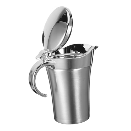 CIYODO Saucière Isolante Acier Inoxydable Pichet Thermique pour Sauce Gravy et Condiments Capacité Versement Sans Goutte pour Réceptions Familiales et Restaurants