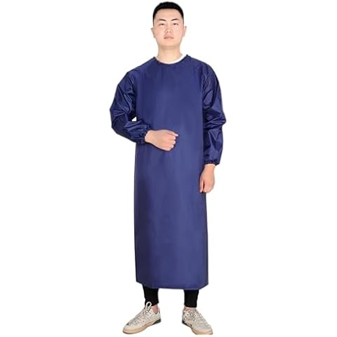 NQNFWCRJ Thickened Water Proof Smock Reverse Work Aprons Easy to Clean Chef Aprons Long Sleeve Apron Men and Women's Apron Cover