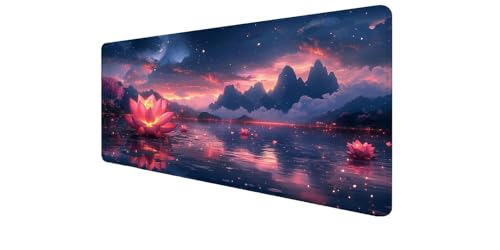 Alfombrilla de ratón XXL con base antideslizante y bordes cosidos para un control preciso en PC