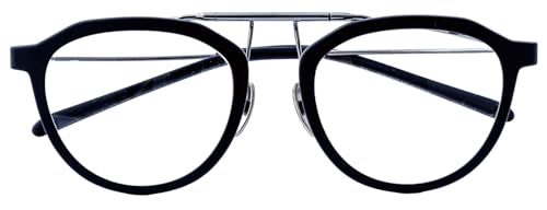 [決済から50日〜100日前後で発送]eye-bow オーバル B-R-BL(ブラック) / 眼鏡 メガネ めがね リム取り替え 軽量 レンズ チタン 福井県鯖江市産