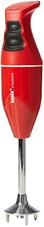 bamix 125.138 Classic Hand Blender Food Processor Swiss Made 160 W Heavy Duty AC Motor 10-16000 rpm Two Speed Setting Soft Grip Safety Switch Stainless Steel Shaft Multi Purpose Blade, Red