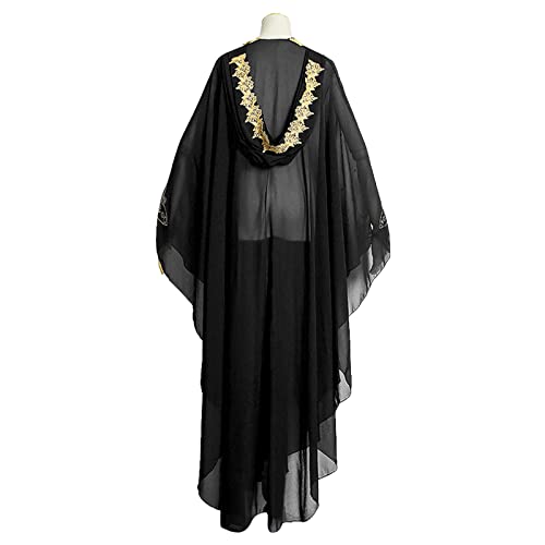 IWEMEK Women Open Front Loose Fit Batwing Long Sleeve Abaya Dubai Kaftan Turkish Muslim Hijab Dress Cardigan Chiffon Hooded African Evening Dresses Hot Drilling Maxi Kimono Robe