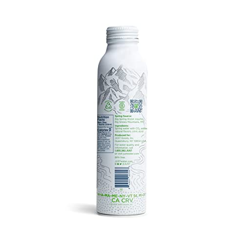 Image of JUST Bubbles Lime - Pure Premium Sparkling Spring Water in a Fully Recyclable Reusable Eco-Friendly Bottle - 100% Mountain-Sourced Carbonated Water with Naturally Occurring Minerals, 16 Fl Oz (Pack of 12)