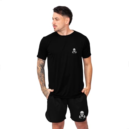 Conjunto Camisa E Bermuda Dry Fit Academia Caveira 1 V1