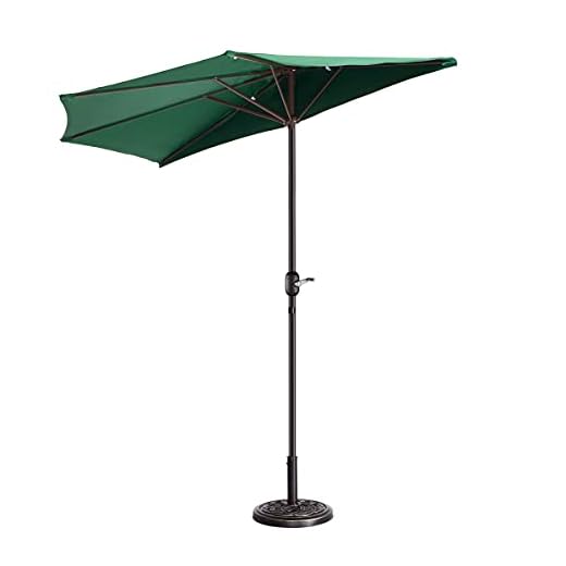 Best way to bend umbrella back 9' Outdoor Patio Half Umbrella, Forest Green