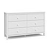 Storkcraft Alpine 6 Drawer Double Dresser White–GREENGUARD Gold Certified Dresser For Nursery 6 Drawer Dresser Kids Dresser Nursery Dresser Drawer Organizer Chest of Drawers