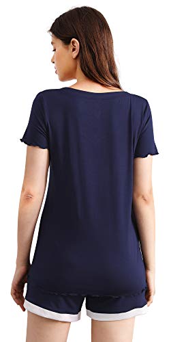 Image of WiWi Viscose from Bamboo Pajamas Set for Women Super Soft Short Sleeve Cooling Summer Plus Size Pjs Sets Sleepwear S-4X