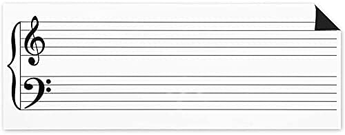 Dry Erase Music Staff Magnet Sheet for Teachers, Musicians, Students (45.5 x 17 in)