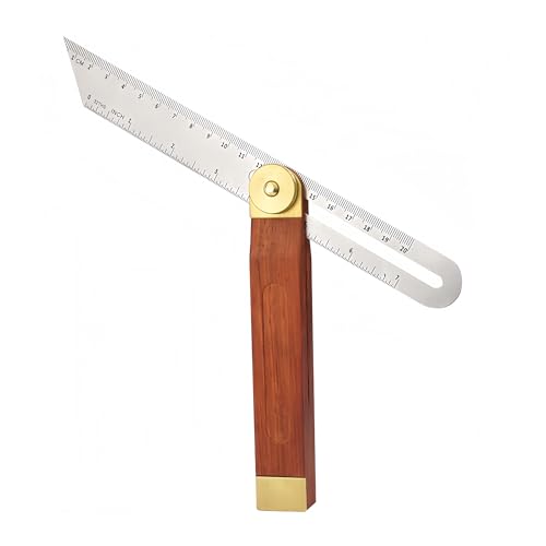 1Pcs Adjustable Bevel Gauge, 9 Inch/230mm T Bevel Blade Ruler, sliding bevel，Adjustable Bevel Gauge with Hardwood Handle, Stainless Steel Ruler for Craftsman Carpenter Architect Engineer Woodworking