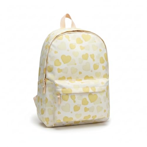 Mochila Juvenil 17,5” 44cm Poliéster com 3 Compartimentos e Espaço para Notebook (Amarelo)