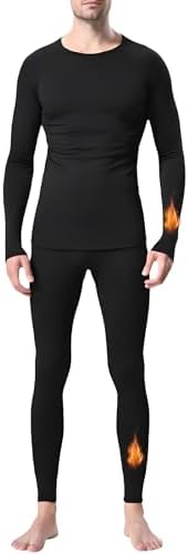 （18:30時点） [Cailin Kailun] メンズ あったかインナー スパッツ [防寒肌着・吸湿保温・伸縮性] ヒートテック 長袖シャツ ズボン下 上下 セット 裏起毛 秋冬用