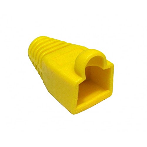 PCSL® CAT5E CAT6 RJ45 Ethernet Network Cable Strain Relief Boots Cable Connector Plug Cover (Yellow x 100)