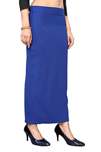 Image of Yashika Women's Full Elastic Lycra Blend Saree Shapewear Petticoat(New-Shape Royal Blue-S)