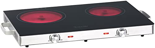 Rosenstein & Söhne estufa: Placa vitrocerámica doble con calor por infrarrojos, Ø 17 y 20,5 cm, 2800 W (Infrarrojo Placa calefactora doble) Cover