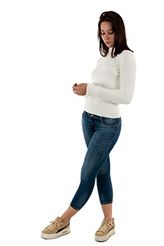 Morgan Femme Fil Poilu Col Roule 202-morik.n Pull over, Off White, XS EU