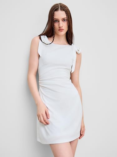 Image of CIDER Mini Dress Bodycon Sexy Square Neck Bowknot Sleeveless High Waist Party Cocktail Elegant Dresses for Women