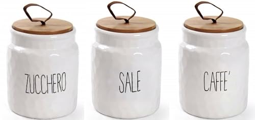 UTILISSIMI EDITACASA - Set Tris Barattoli sale zucchero caffé con