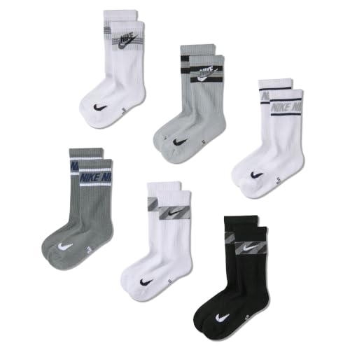 Image of Nike Unisex Kids' Everyday Cushioned Crew Socks (6-Pack) | Boys and Girls
