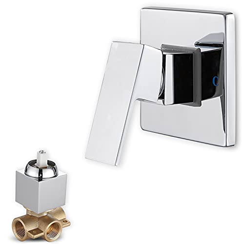 Single-Function Shower Handle Valve Trim Kit Shower Valves Chrome Wall Mount Brass Faucet Shower Rough-In Valve Bathroom Trim Kit Single Handle Tub Shower Valve Mixer #TOP1
