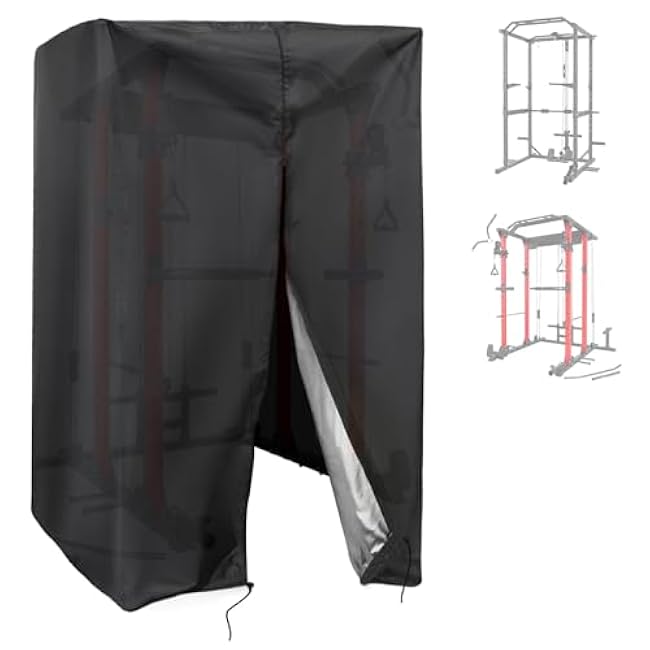 Squat Rack Cover, Waterproof Outdoor Gym Equipment Covers with Zipper for Squat Rack/Weight Lifting Rack/Home Gym Workout Equipment