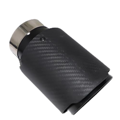Tubo de escape universal de acero inoxidable y fibra de carbono mate recta negro 4