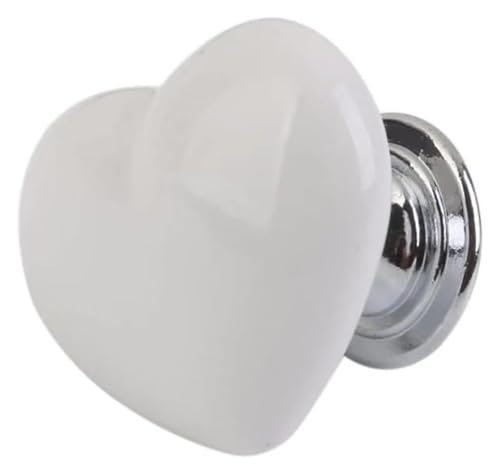 Bouton céramique cœur rouge pour meuble et commode romantique - 5
