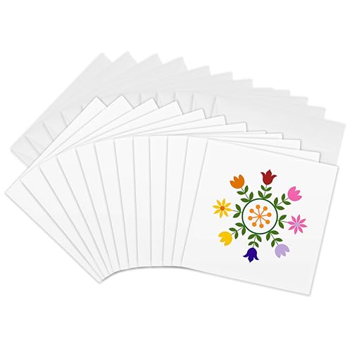 Cartes de voeux roue de fleurs gc_306338_2 lot de 12