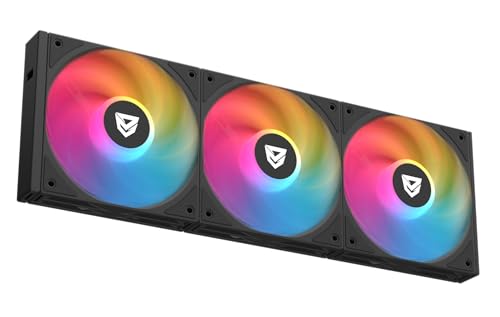 Nfortec Stellar Modular A-RGB Fan, Ventilador Suplementario para PC Iluminación ARGB Personalizable, Diseño Modular 2+1, Sistema Easy Click, Silenciosos 22,6 dBA, Negro