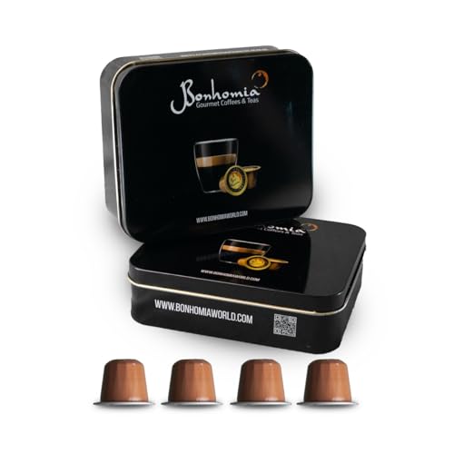 Bonhomia Black Veil Espresso Pods – Intensity 7/10 | Dark French Roast | Aluminum Coffee Capsules | Compatible with Most Brewers (Original Line Machines) | Premium AAA+ Grade Beans