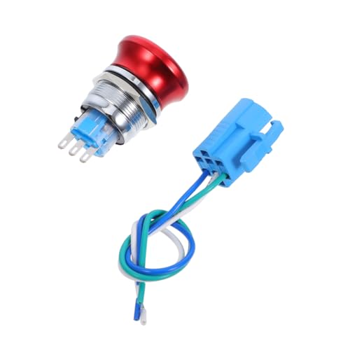 Interruptor de parada de emergencia de 22mm en acero inoxidable con enchufe 12V 220V