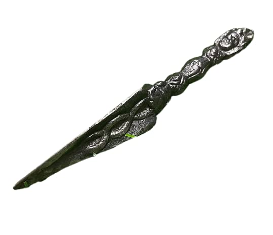NIM Iron Three Headed Black Color 3 face phurba/Vajra/riual Tools in 9 inches Size with Engraving Casted Work-image-3