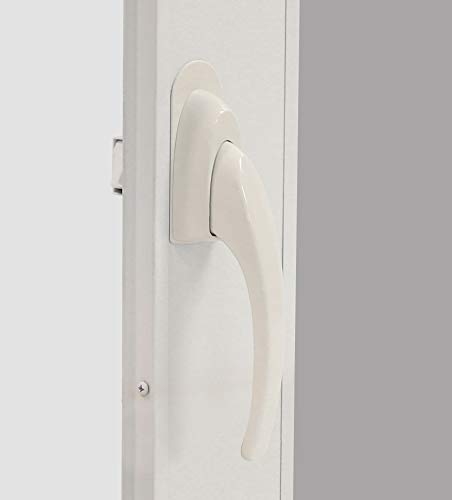 Larson Certified Storm Door White Lift Lever Euro Latch Storm Door Handle Replacement for Metal Wood or Vinyl Doors